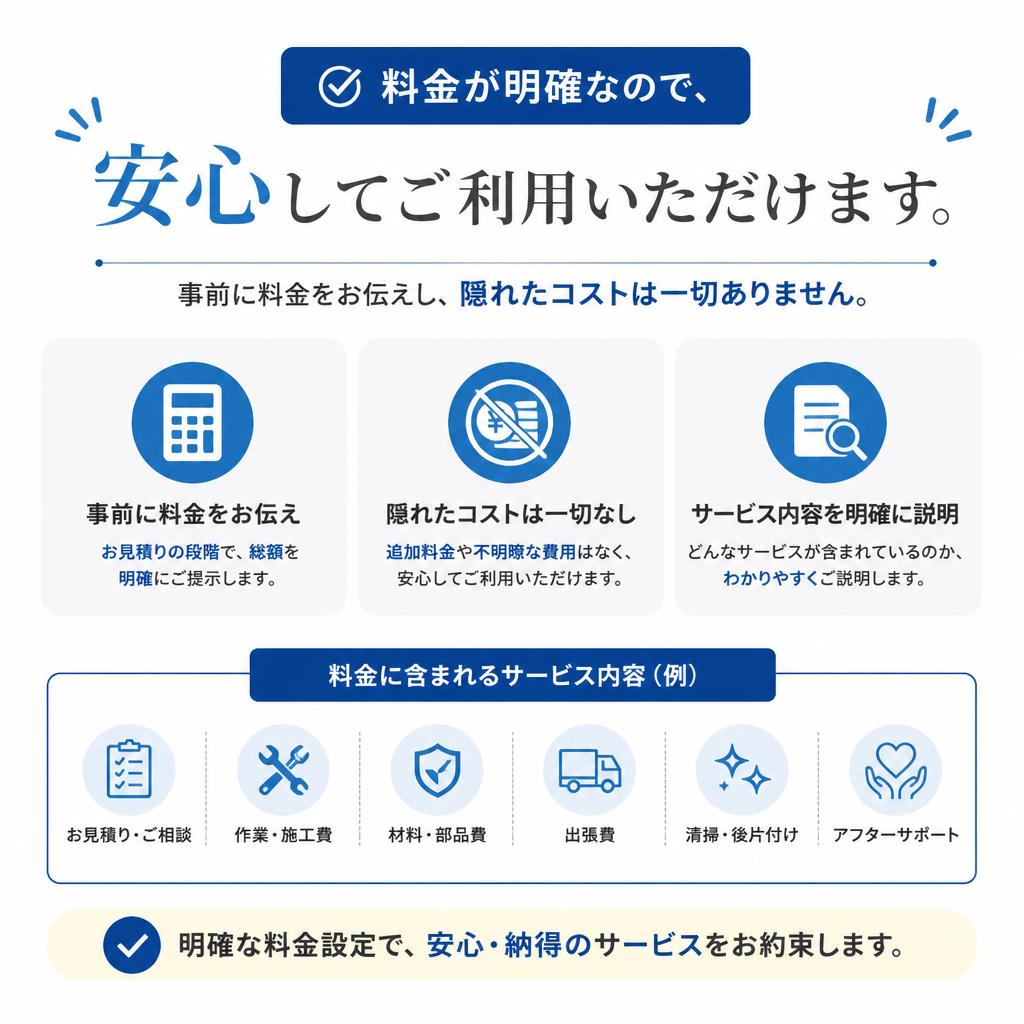 ハッキリとした料金体系