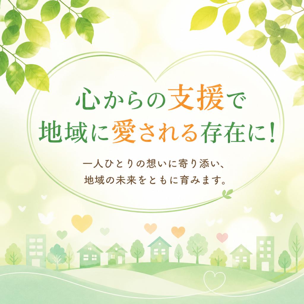 心からの支援で地域に愛される存在に！