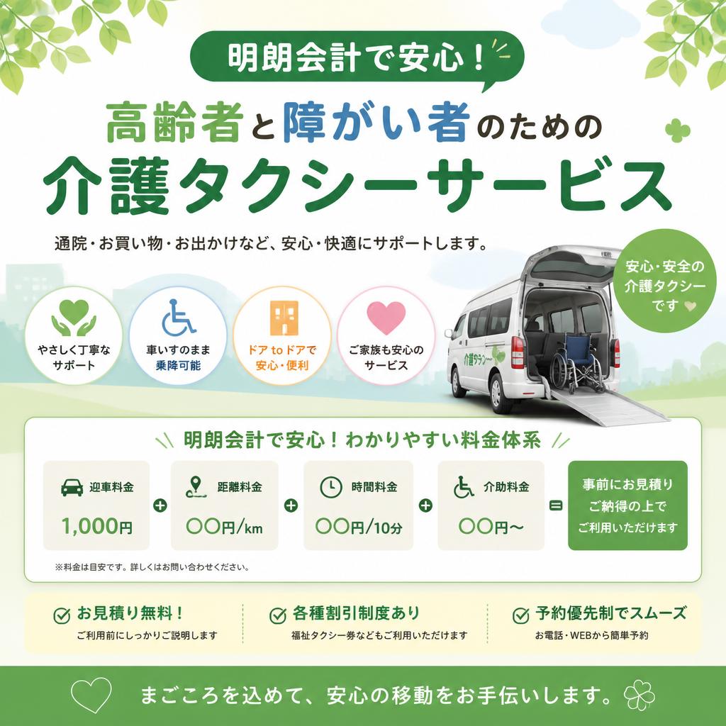 明朗会計で安心！高齢者と障がい者のための介護タクシーサービス