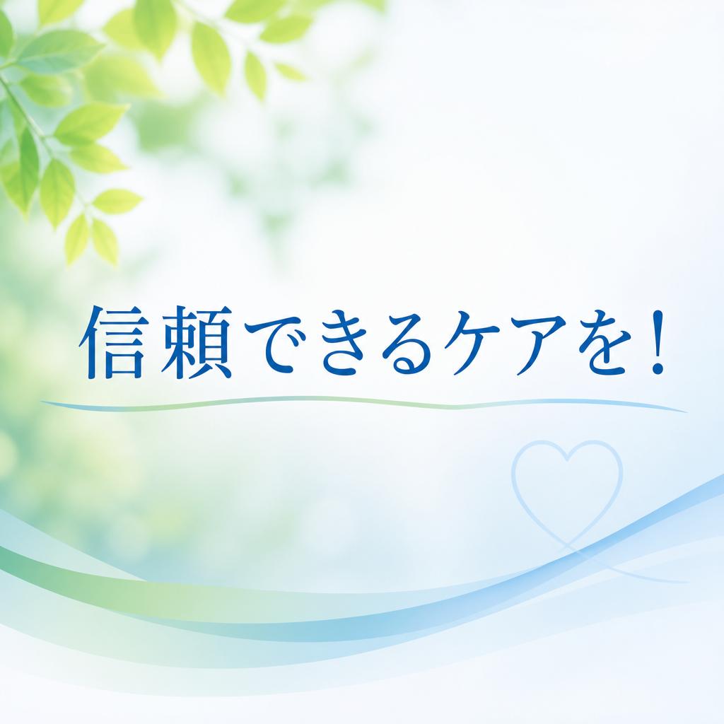 信頼できるケアを！
