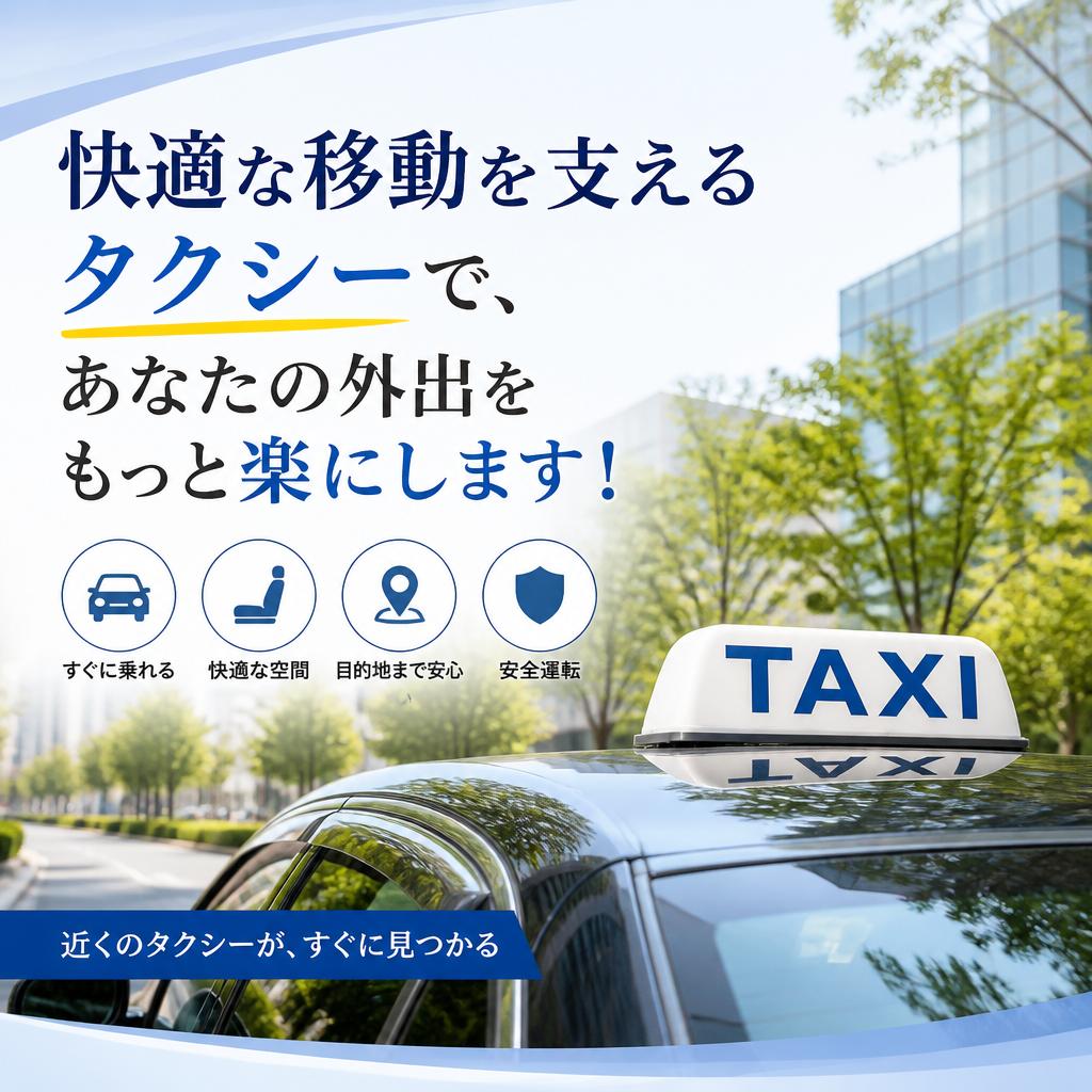 快適な移動を支えるタクシーで、あなたの外出をもっと楽にします！