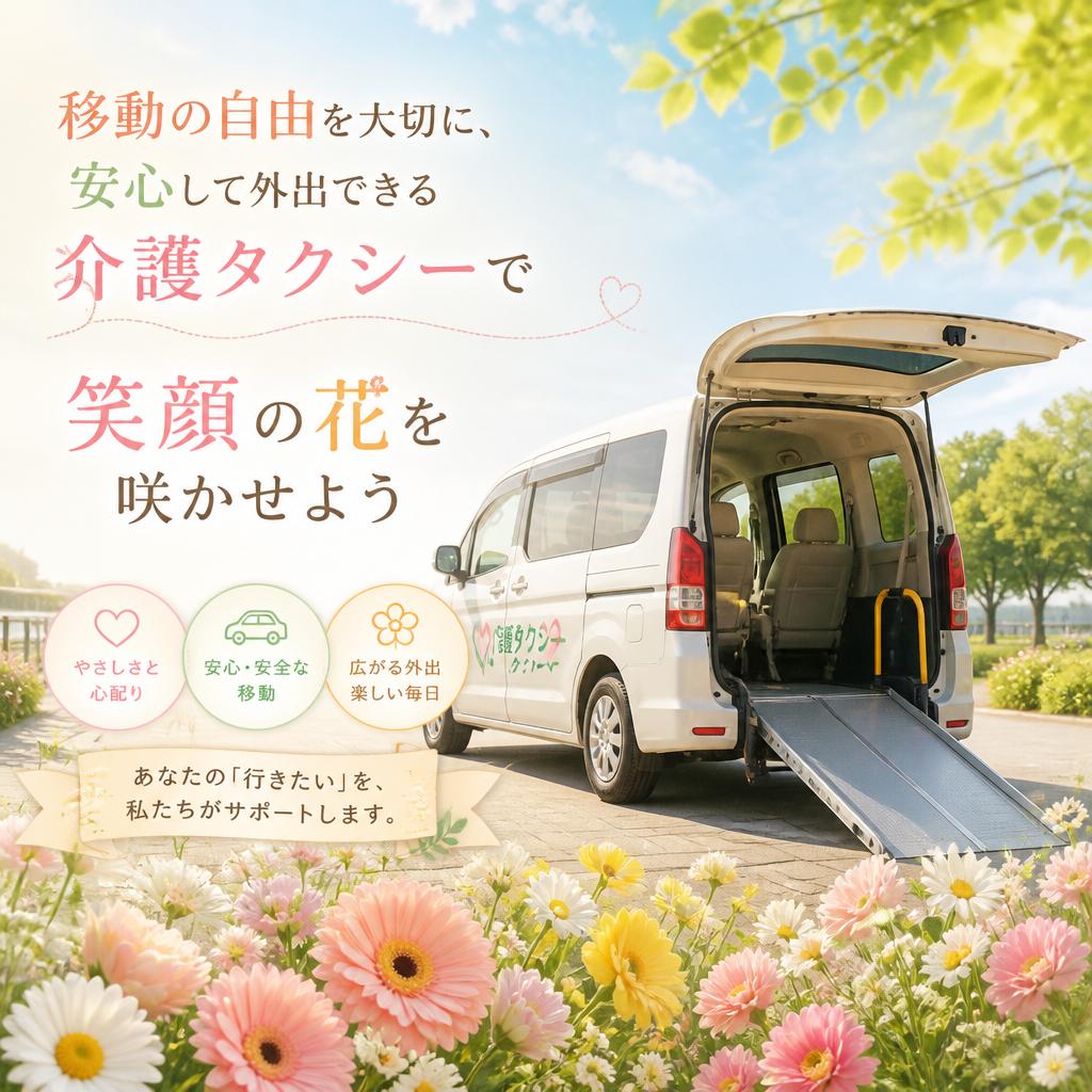 移動の自由を大切に、安心して外出できる介護タクシーで笑顔の花を咲かせよう