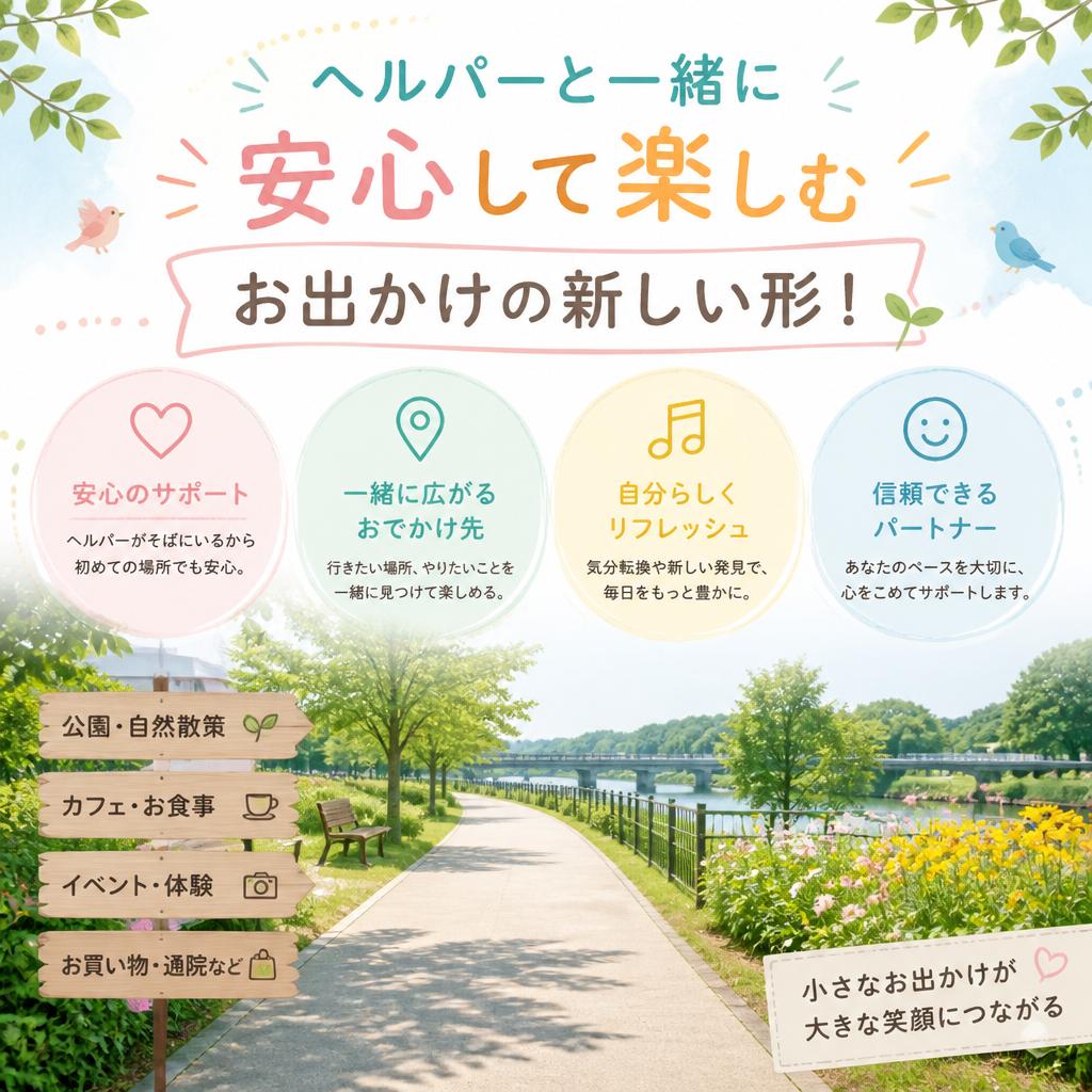 ヘルパーと一緒に安心して楽しむお出かけの新しい形！