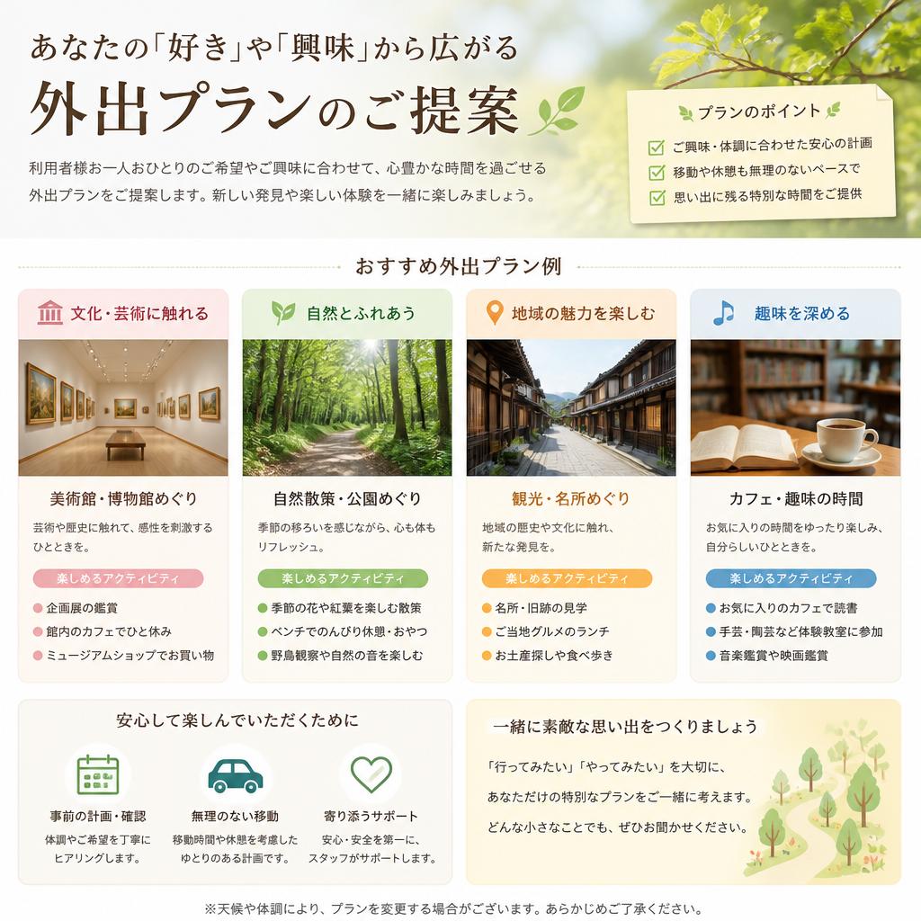 楽しい外出プランの提案