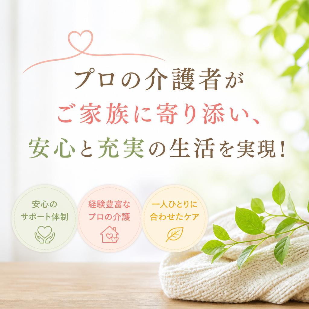 プロの介護者がご家族に寄り添い、安心と充実の生活を実現！