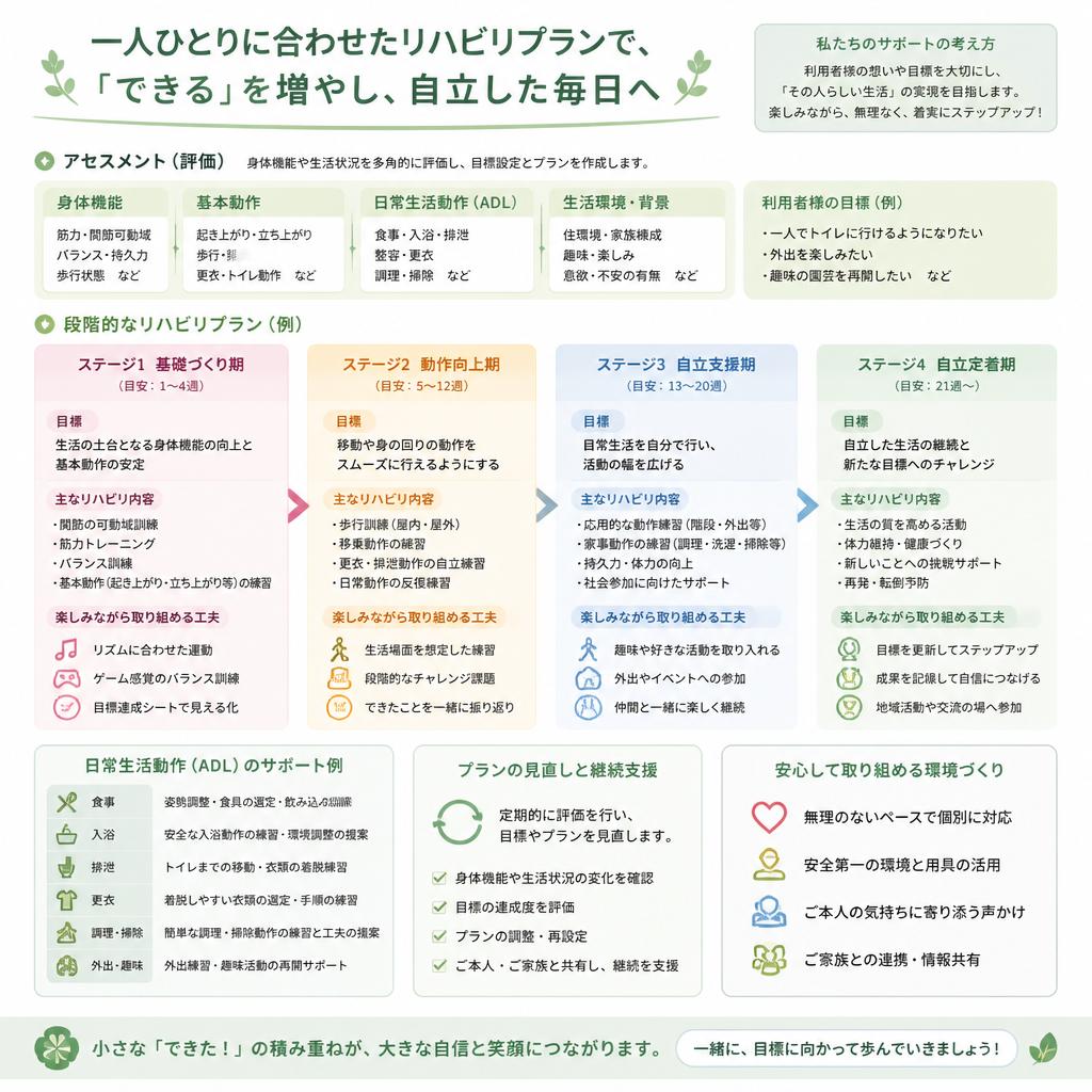 リハビリで自立した生活をサポート！