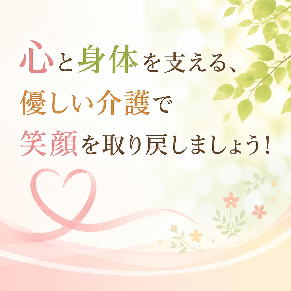 心と身体を支える、優しい介護で笑顔を取り戻しましょう！