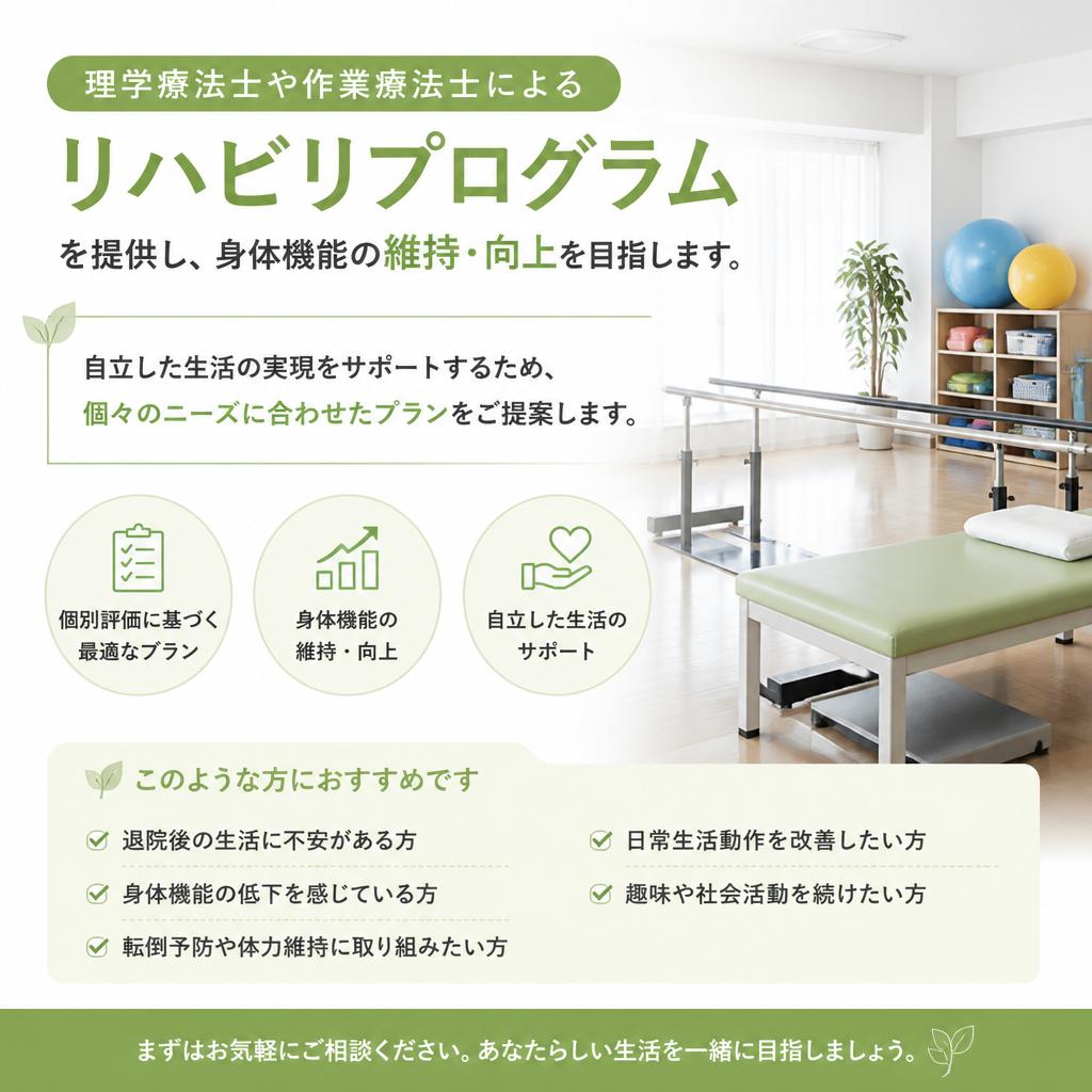 リハビリで自立をサポート