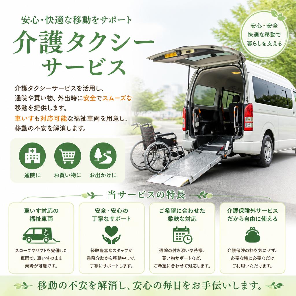 快適で便利な生活をサポートする介護タクシー
