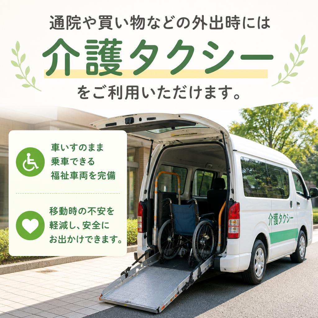 自宅での生活を支える、安心の移動サービス