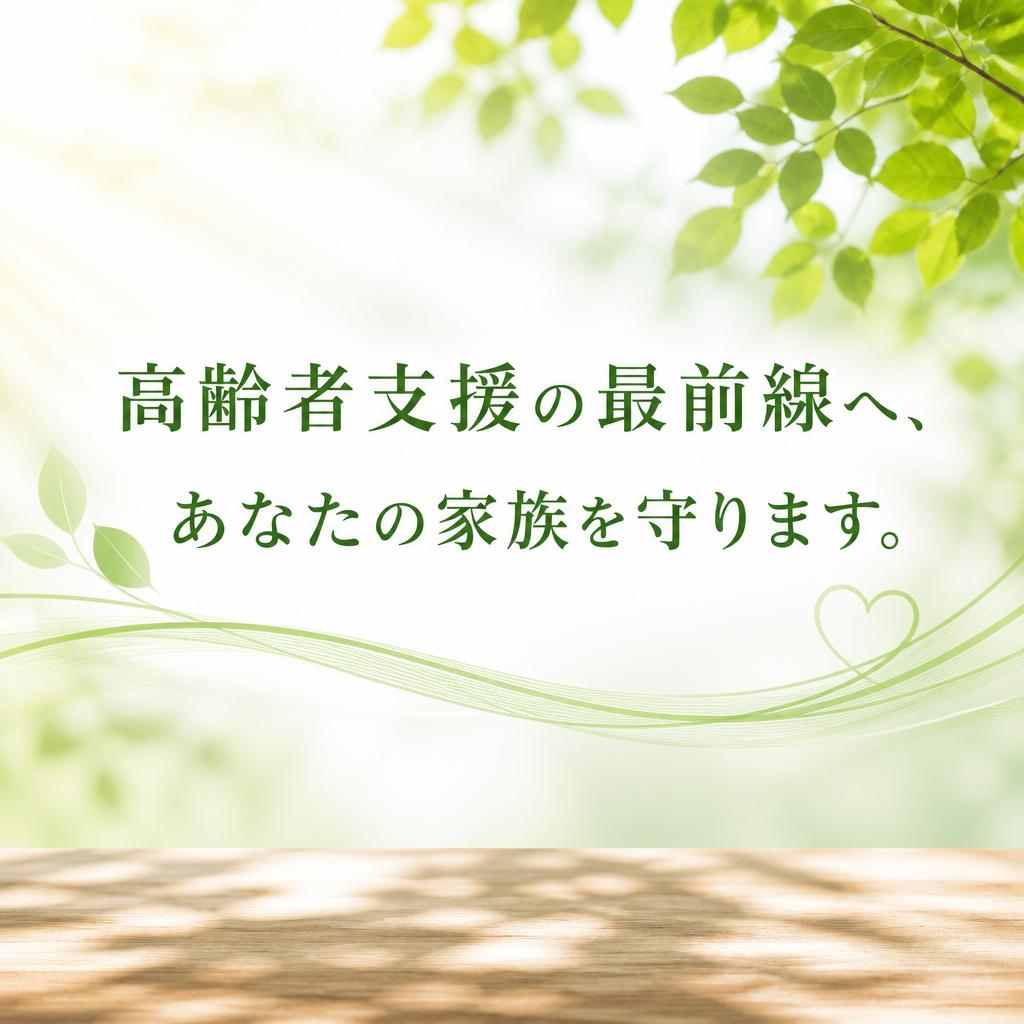 高齢者支援の最前線へ、あなたの家族を守ります。
