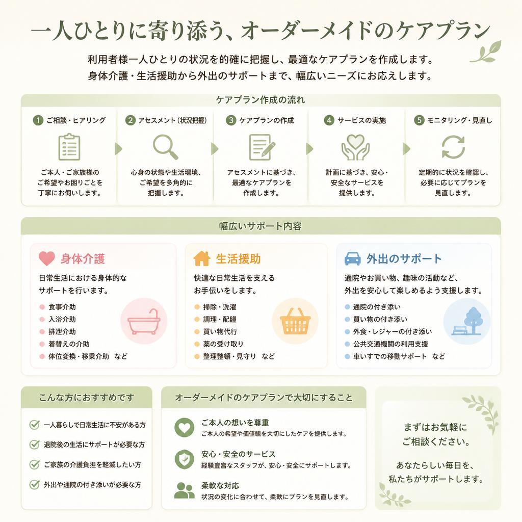 個別対応のケアプランのご提案