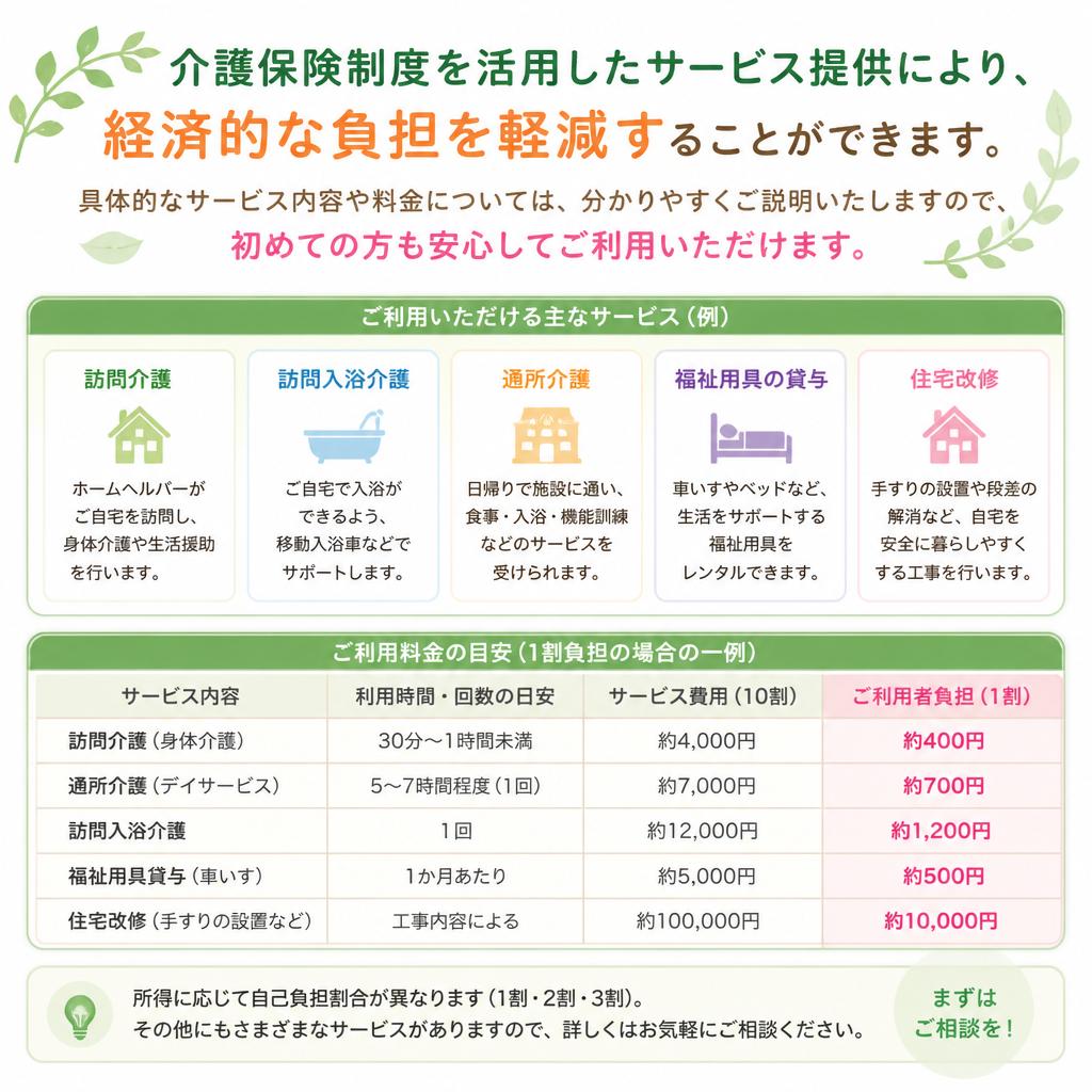 介護保険の利用で経済的負担を軽減