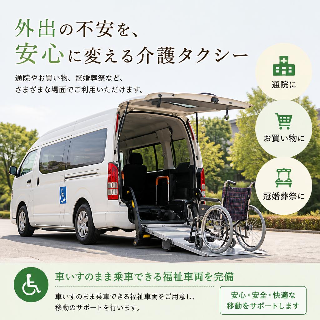 介護タクシーで移動に寄り添います