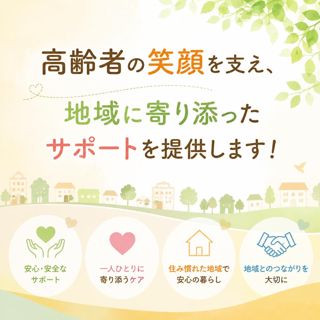 高齢者の笑顔を支え、地域に寄り添ったサポートを提供します！