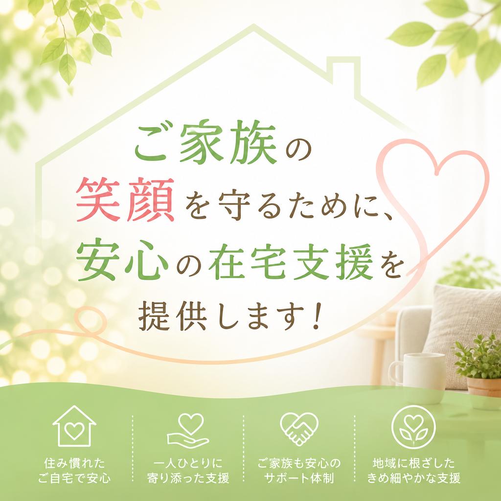 ご家族の笑顔を守るために、安心の在宅支援を提供します！