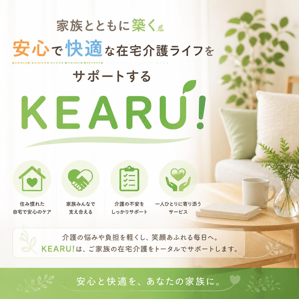 家族とともに築く安心で快適な在宅介護ライフをサポートするKEARU！