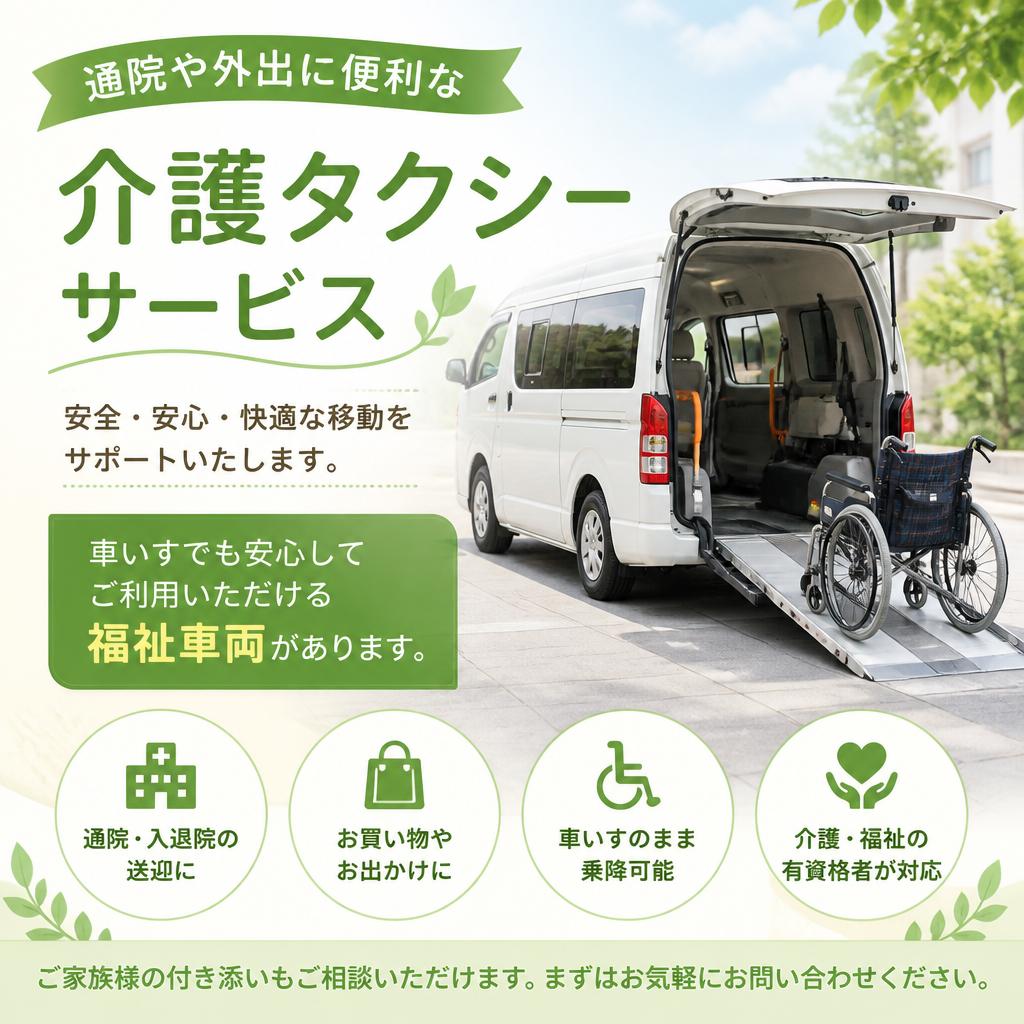 介護タクシーで便利な移動をサポート