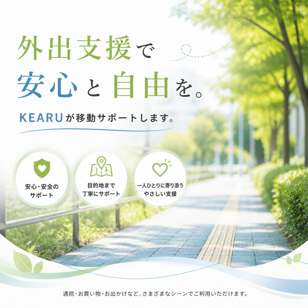 外出支援で安心と自由を。KEARUが移動サポートします。