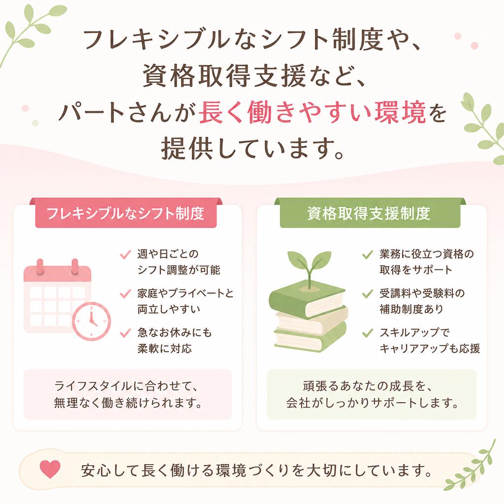 働きやすさとサポート体制